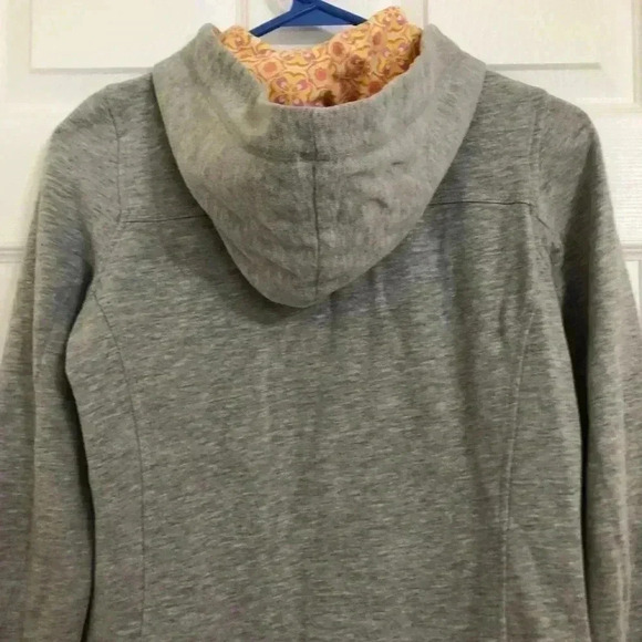 Roxy Grey Hoodie Floral Hood Size Extra Small - Picture 12 of 16